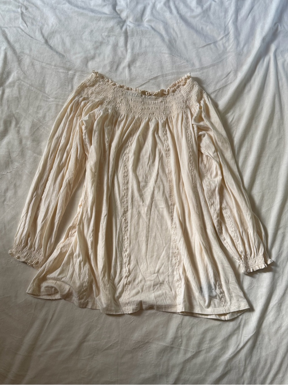 Lauren Ralph Lauren Cream Off-Shoulder Blouse